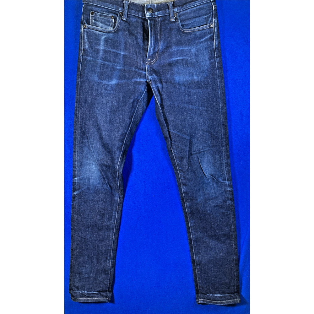 UNIQLO Men's Slim Fit Selvedge Denim Jeans Blue Indigo Kaihara Size 32 x 34